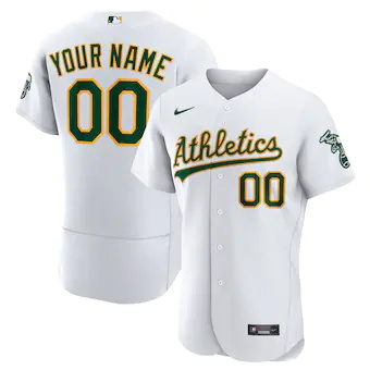 mens nike white oakland athletics home authentic custom jer